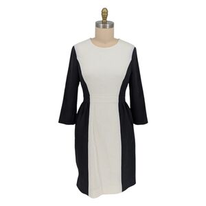 19907 Kate Spade Colorblock Sheath Dress Black White size 12 preppy Business